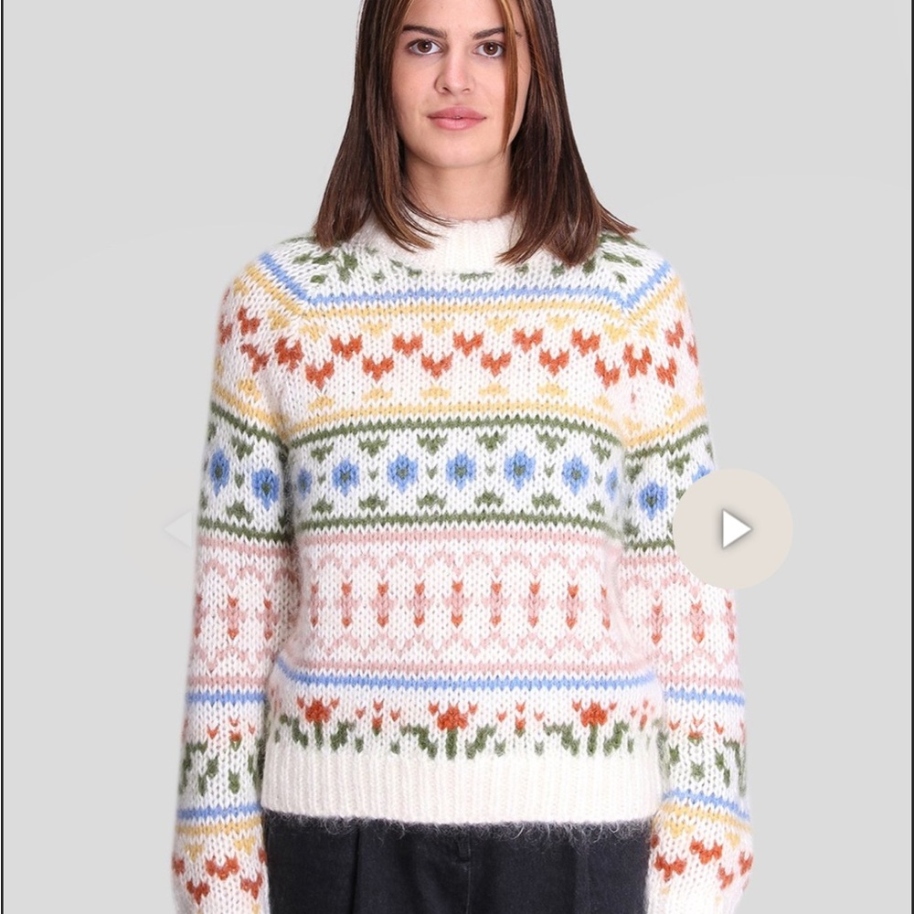 Samsoe Simone crewneck big knit Patterned Women's Sweater - Picture 5 of 13